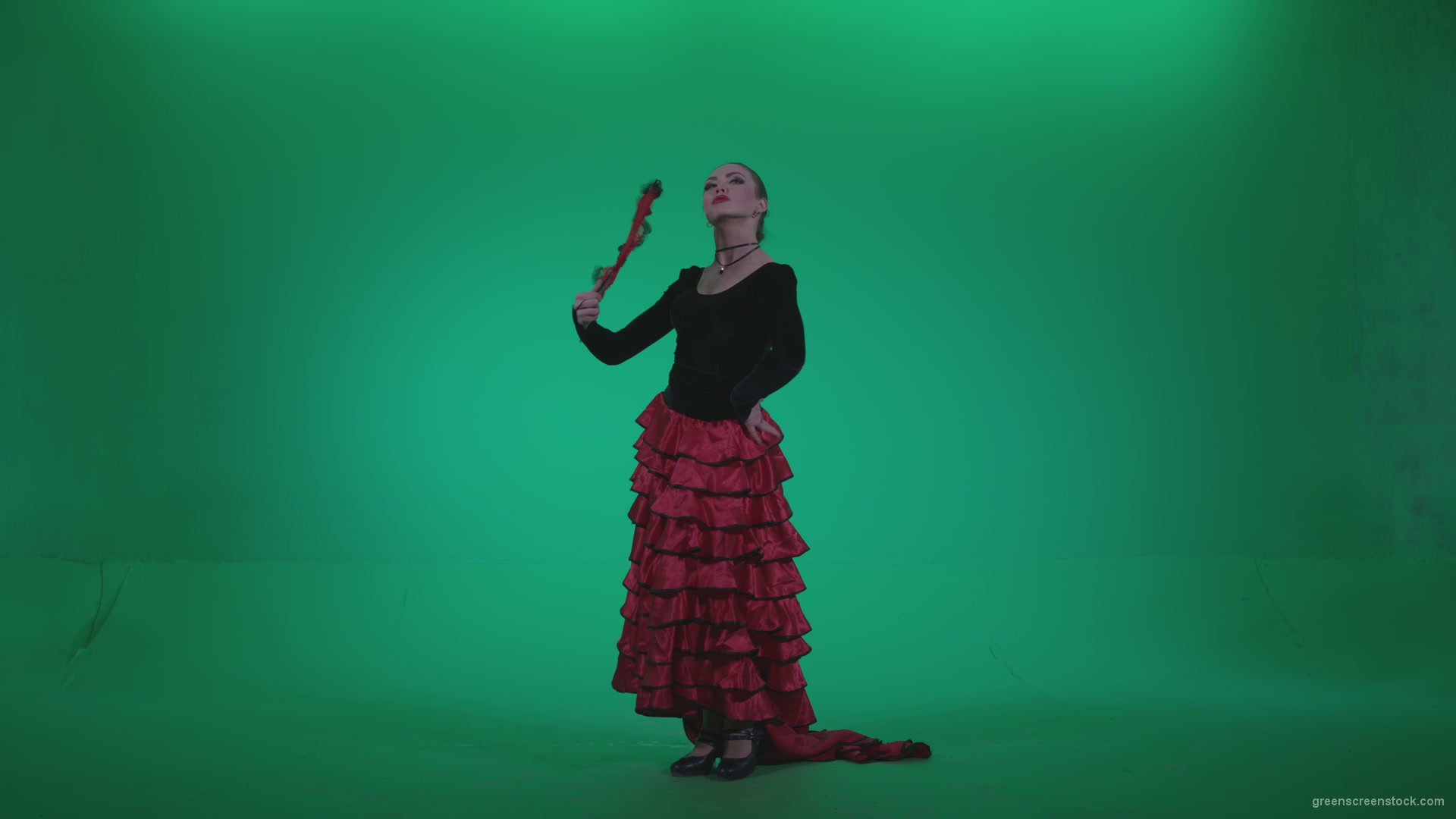 Traditional-Spanish-Flamenco-dancer-s3_009 Green Screen Stock