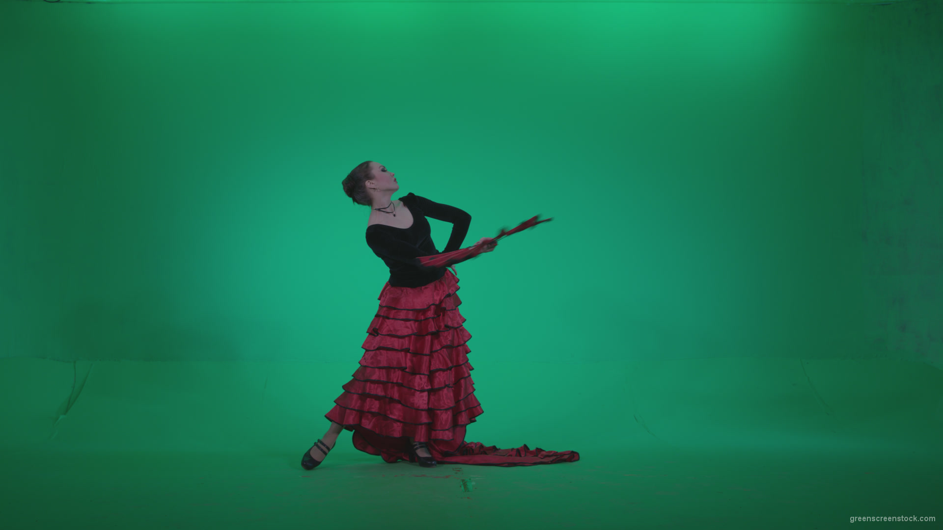 Traditional-Spanish-Flamenco-dancer-s4_004 Green Screen Stock
