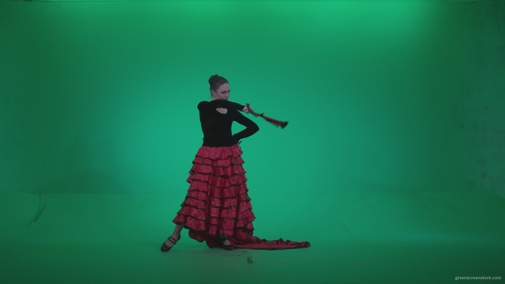 Traditional-Spanish-Flamenco-dancer-s4_005 Green Screen Stock
