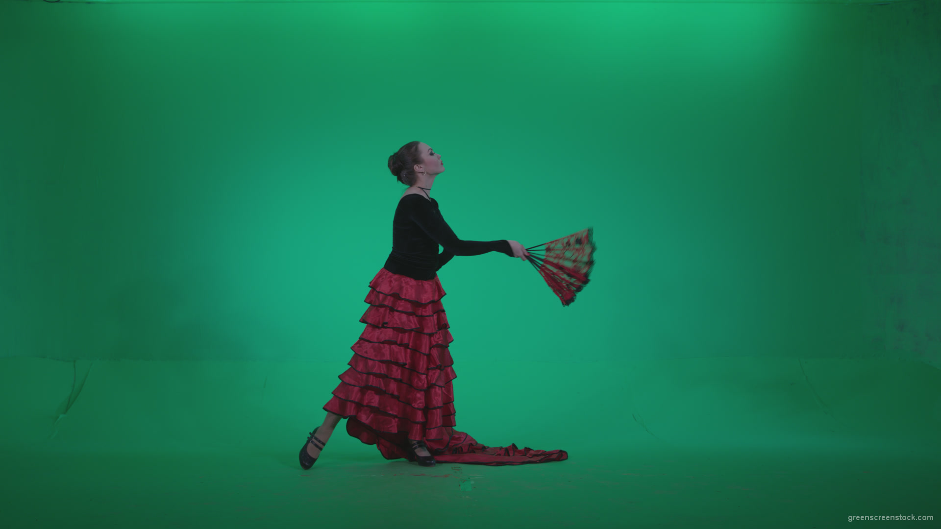 Traditional-Spanish-Flamenco-dancer-s4_008 Green Screen Stock