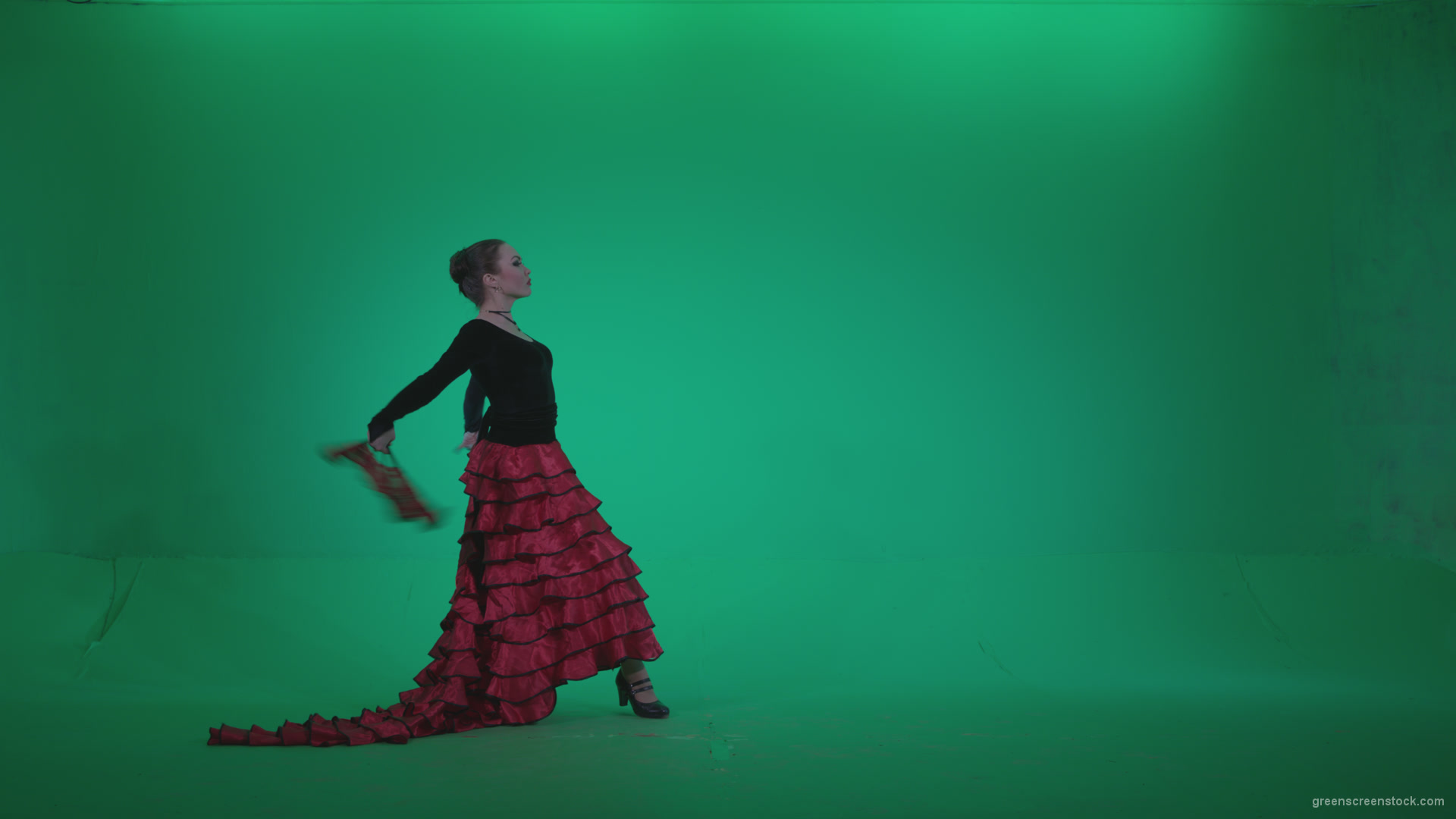 Traditional-Spanish-Flamenco-dancer-s5_002 Green Screen Stock