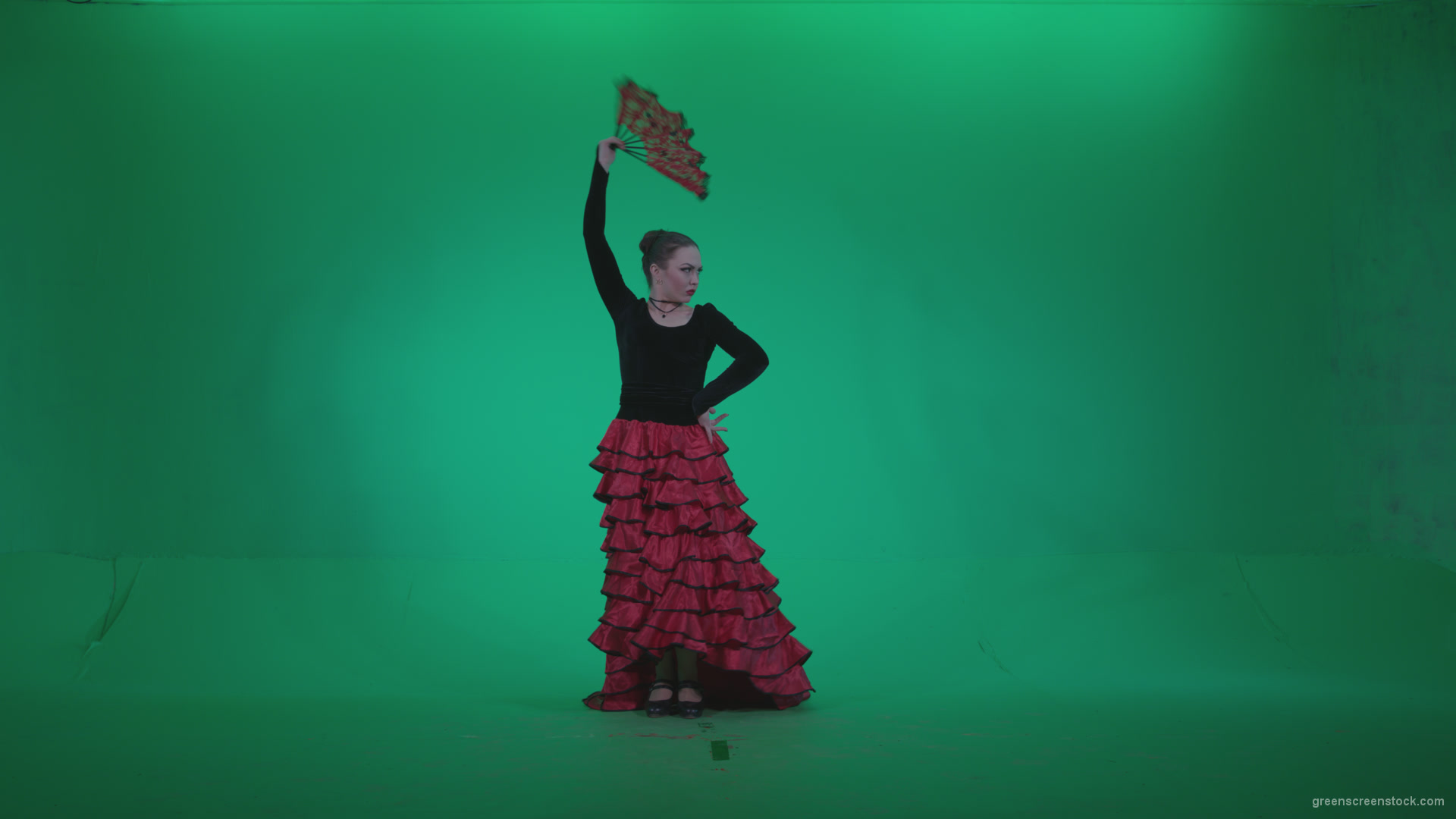Traditional-Spanish-Flamenco-dancer-s5_005 Green Screen Stock