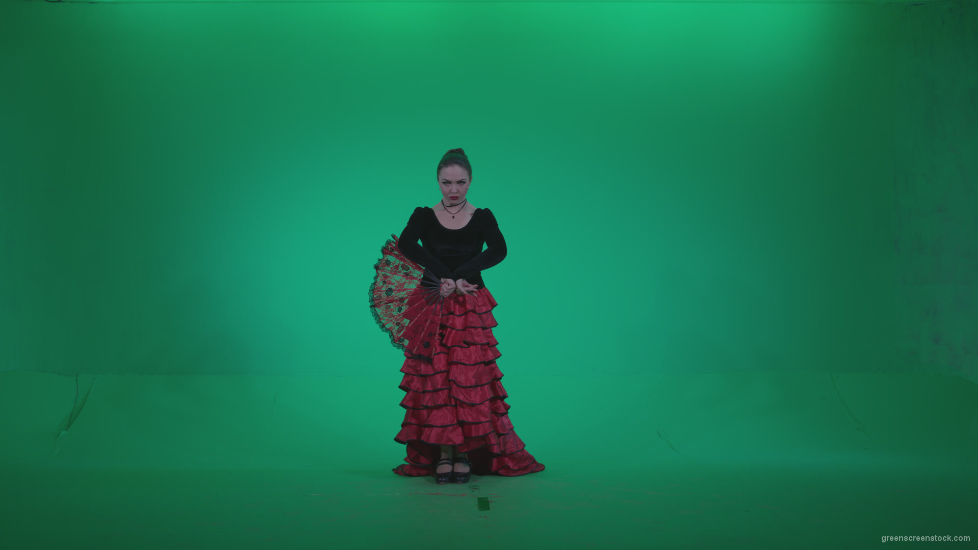 Traditional-Spanish-Flamenco-dancer-s5_009 Green Screen Stock
