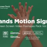 hands move gestures over green screen