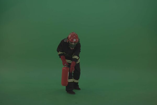 lifesaver fireman on green screen video