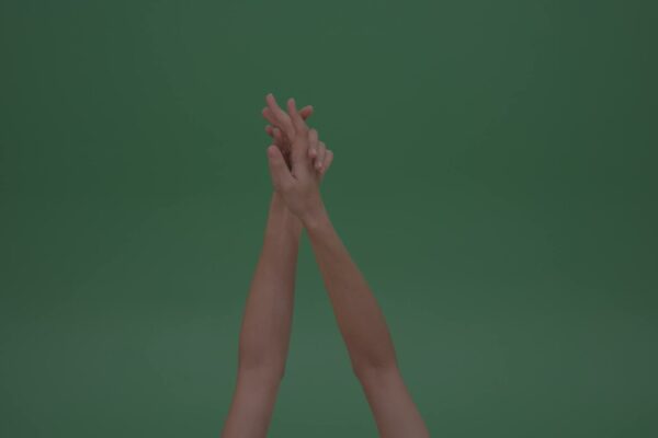 hand gesture on green screen video footage