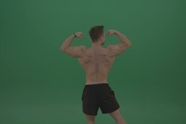 sport man bodybuilder on green screen 4k video footage