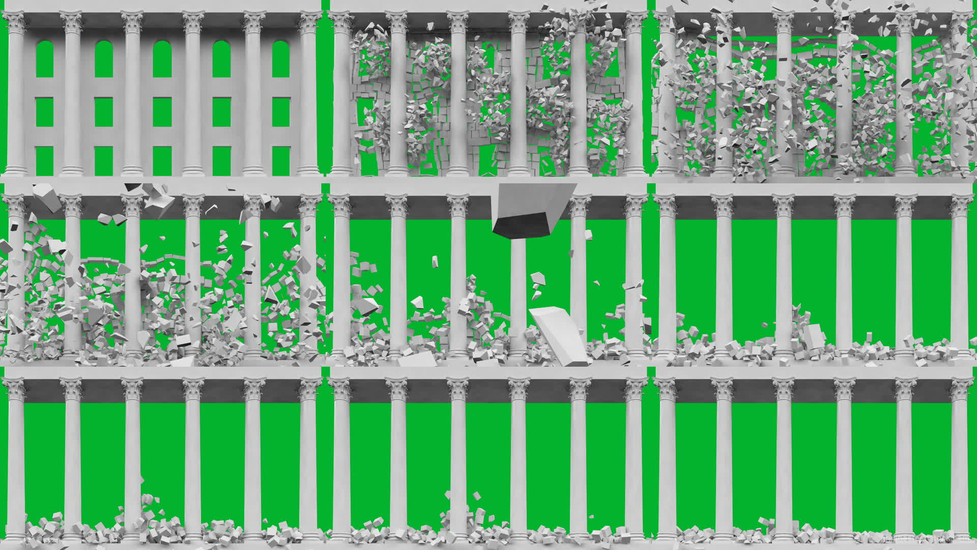 Destroy-the-Building-Green-Screen-Footage-Nektar-Digital Green Screen Stock