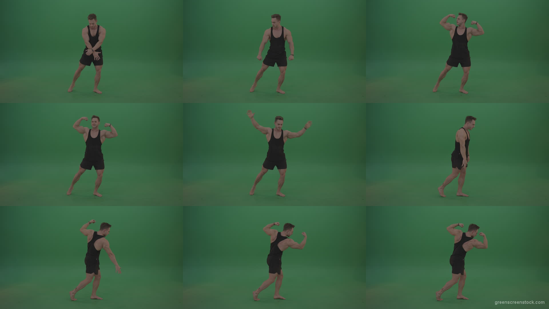 Green-Screen-Bodybuilder-fitness-trainer-show-muscules-on-green-background-2 Green Screen Stock