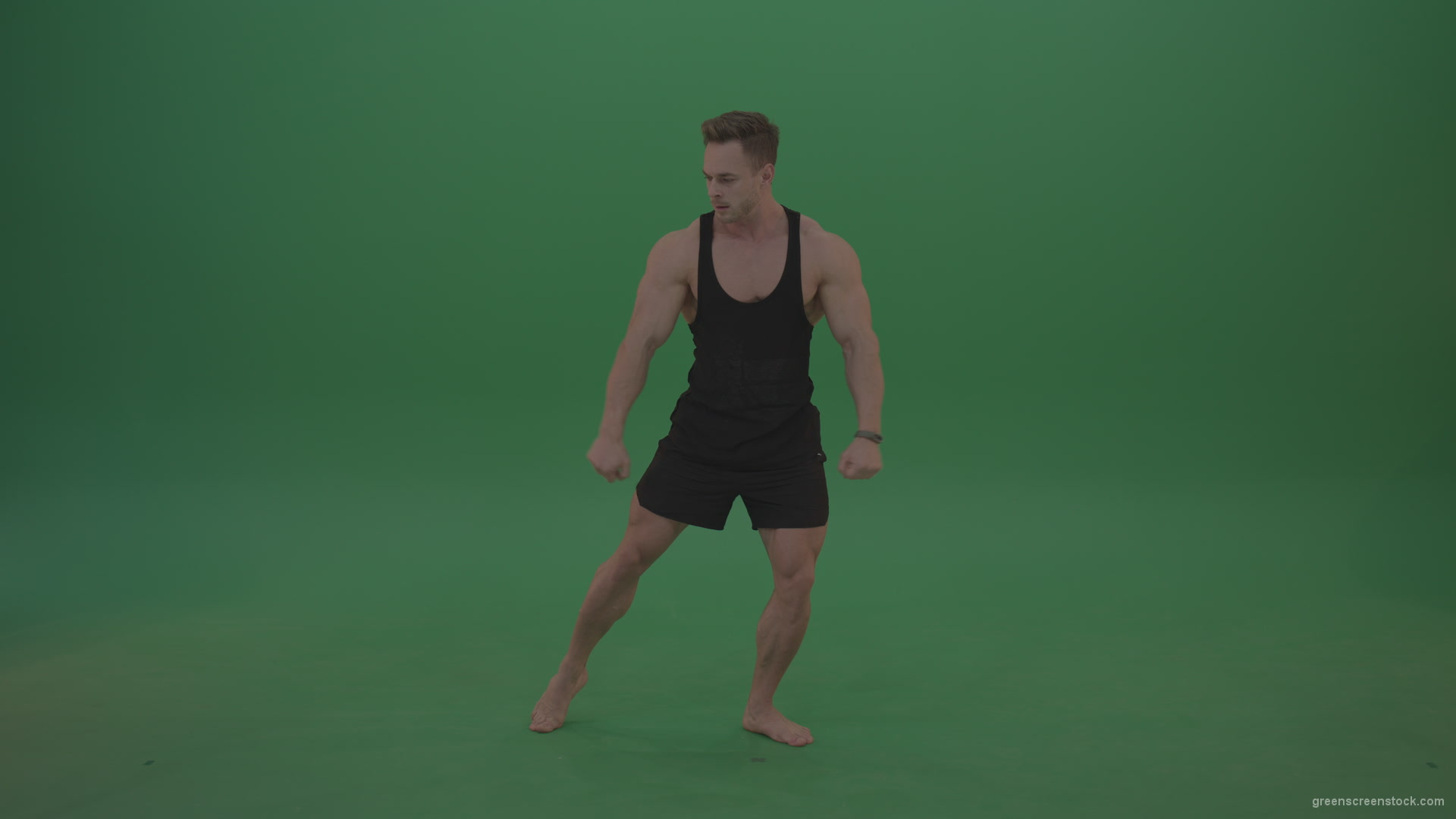 Green-Screen-Bodybuilder-fitness-trainer-show-muscules-on-green-background-2_002 Green Screen Stock