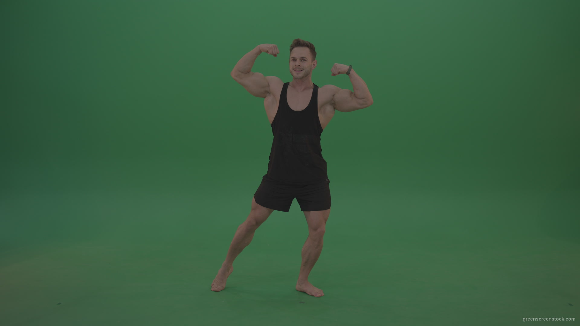 Green-Screen-Bodybuilder-fitness-trainer-show-muscules-on-green-background-2_004 Green Screen Stock