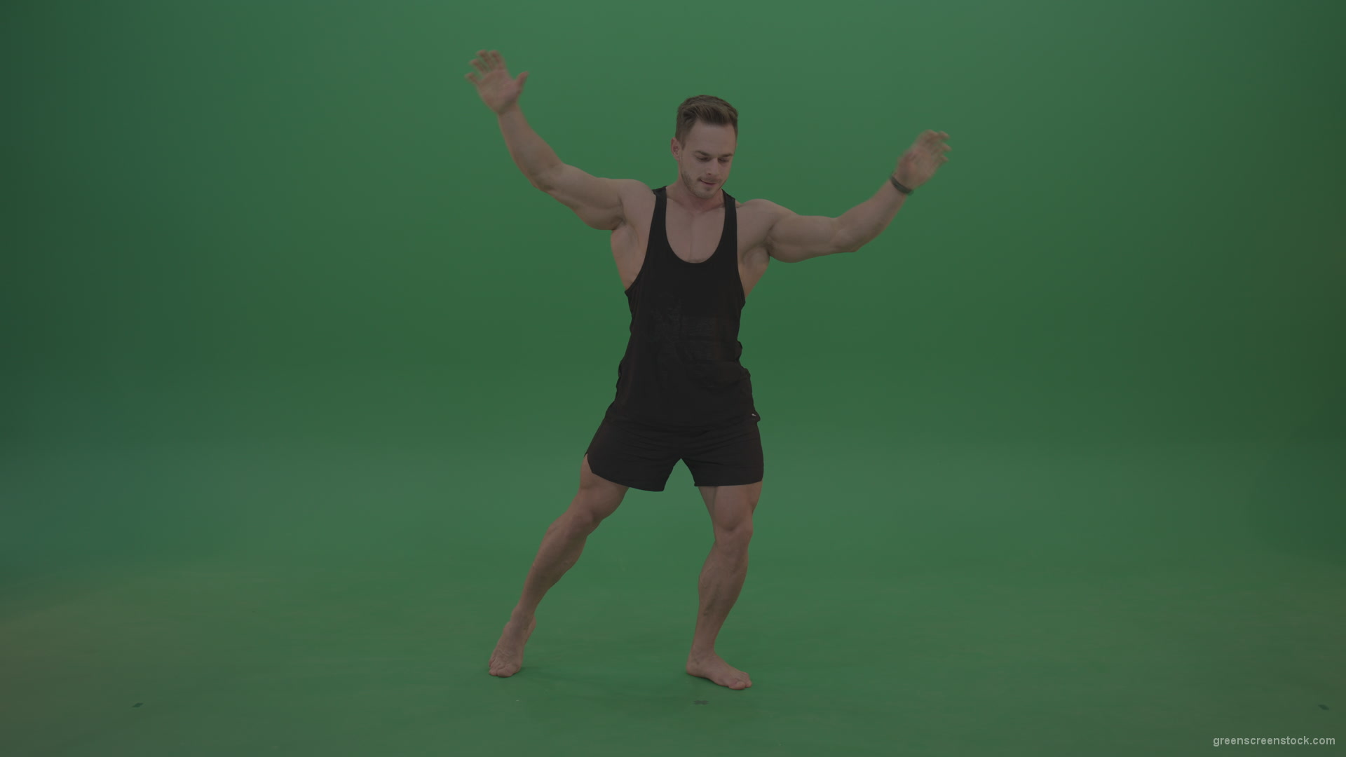Green-Screen-Bodybuilder-fitness-trainer-show-muscules-on-green-background-2_005 Green Screen Stock