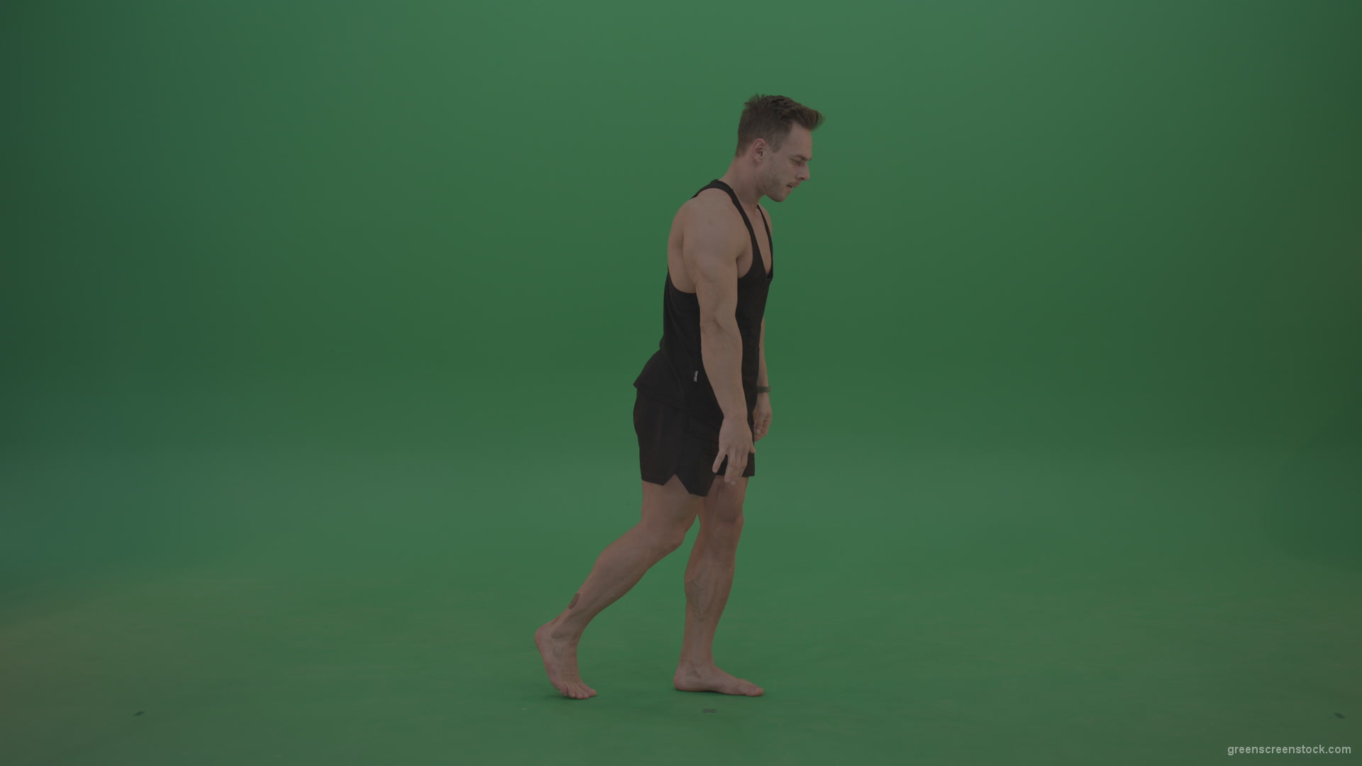 Green-Screen-Bodybuilder-fitness-trainer-show-muscules-on-green-background-2_006 Green Screen Stock