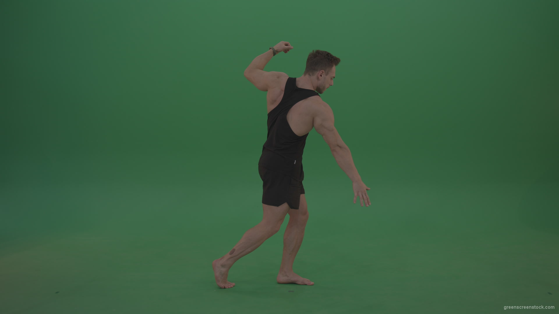 Green-Screen-Bodybuilder-fitness-trainer-show-muscules-on-green-background-2_007 Green Screen Stock
