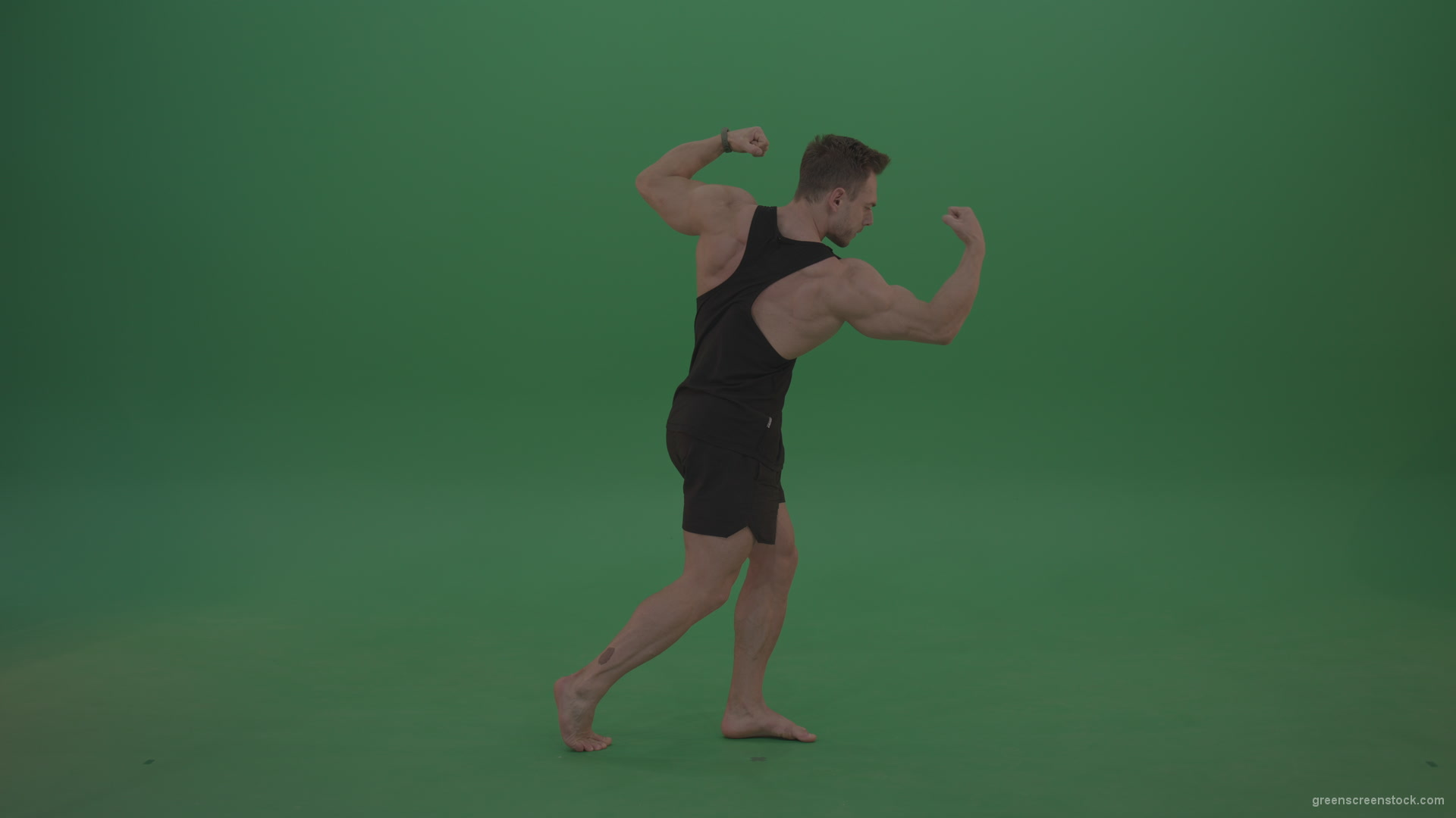 Green-Screen-Bodybuilder-fitness-trainer-show-muscules-on-green-background-2_008 Green Screen Stock