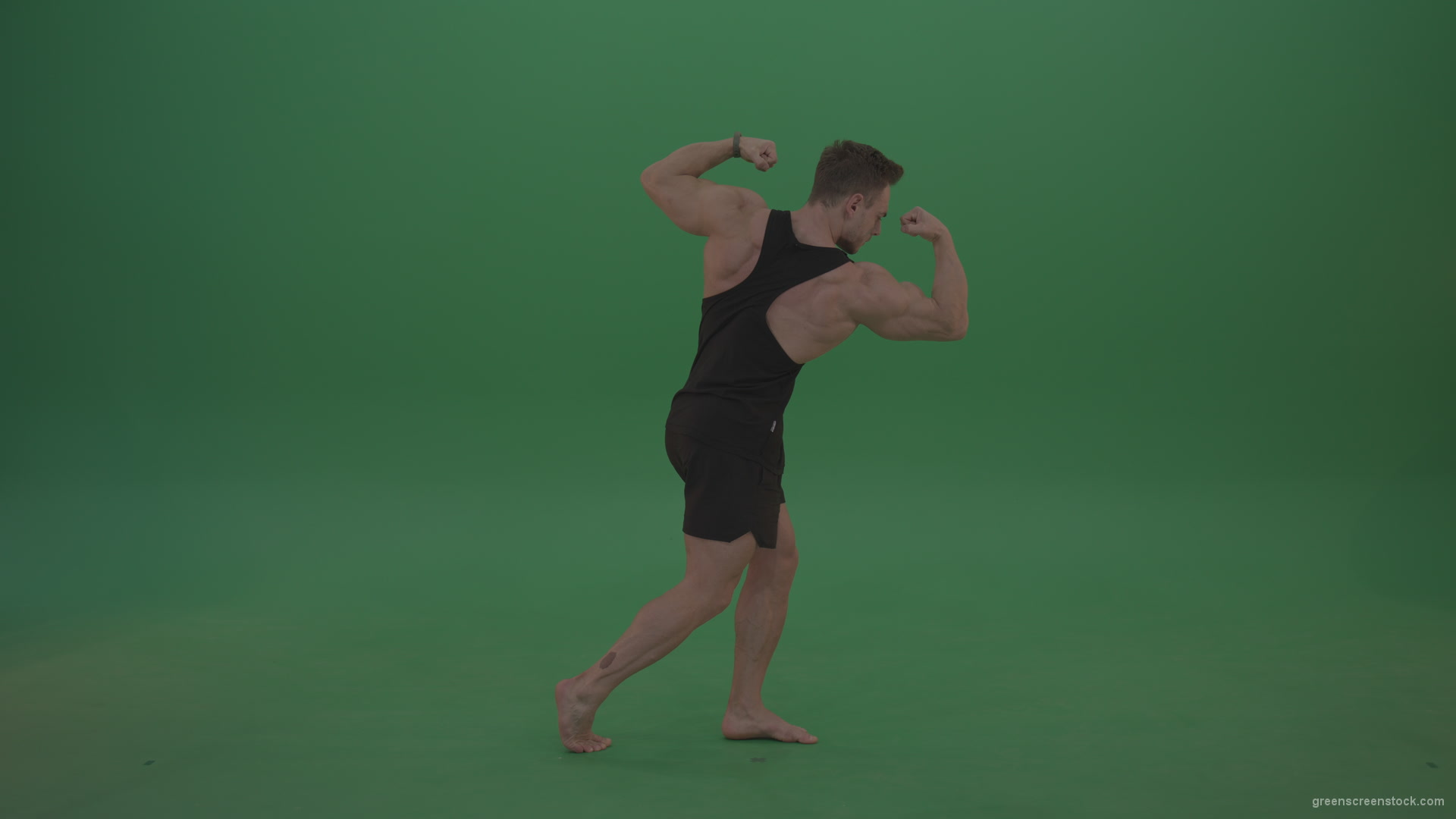 Green-Screen-Bodybuilder-fitness-trainer-show-muscules-on-green-background-2_009 Green Screen Stock