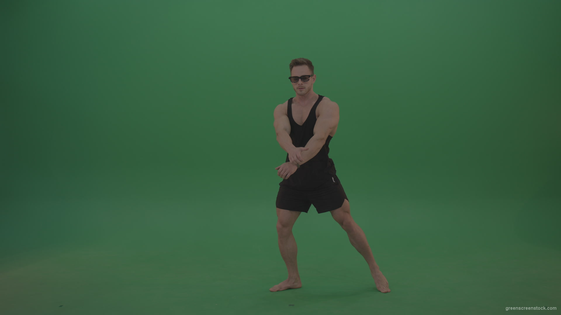 Green-Screen-Bodybuilder-fitness-trainer-show-muscules-on-green-background-3_002 Green Screen Stock