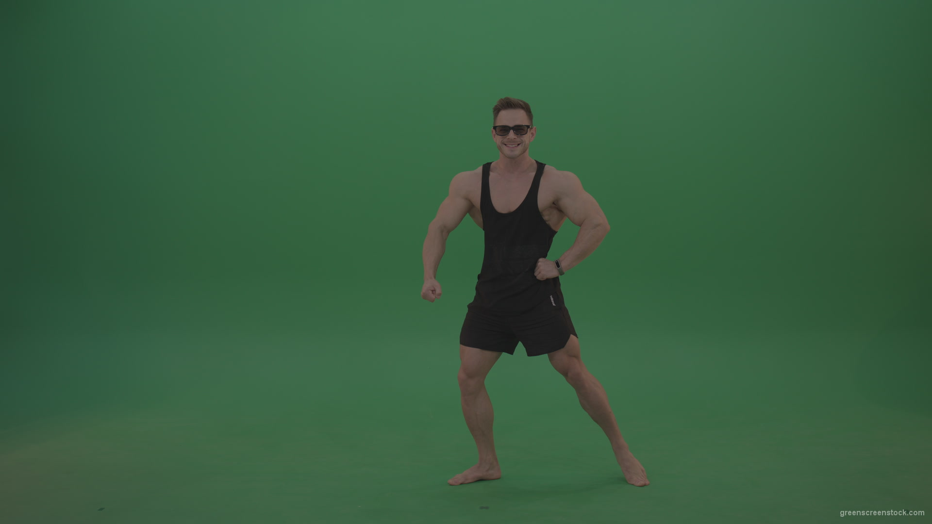 Green-Screen-Bodybuilder-fitness-trainer-show-muscules-on-green-background-3_004 Green Screen Stock