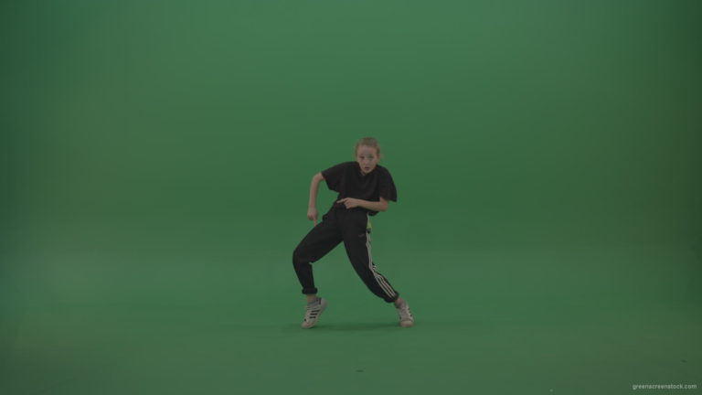 vj video background Incredible_Dance_Hip_Hop_Moves_From_Young_SmalKid_Female_Wearing_Black_Sweat_Suite_And_White_Trainers_On_Green_Screen_Wall_Background_003