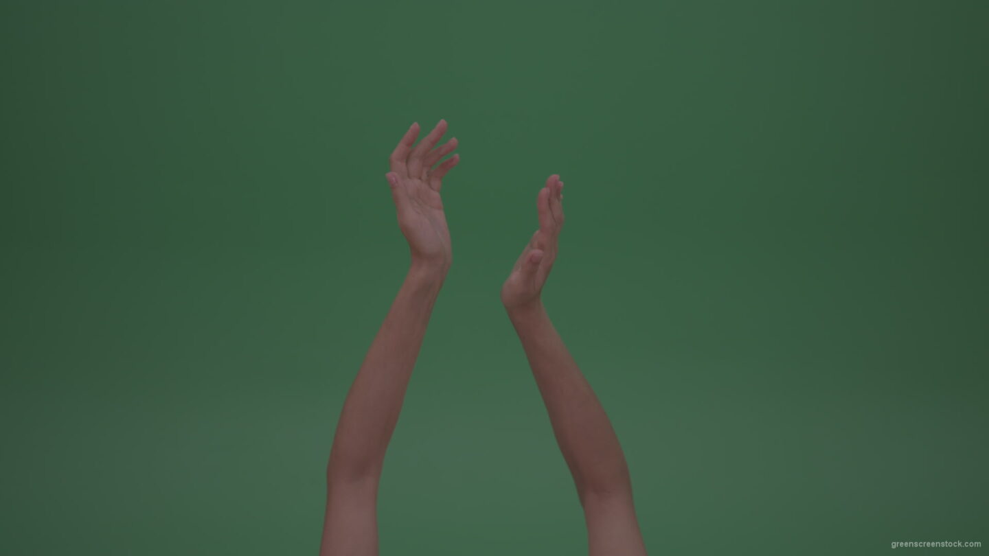 Sarcastic-Slowly-Clapping-Young-Female-Thin-Beautiful-Hands-On-Green-Screen-ChromaKey-WallBackground_005 Green Screen Stock