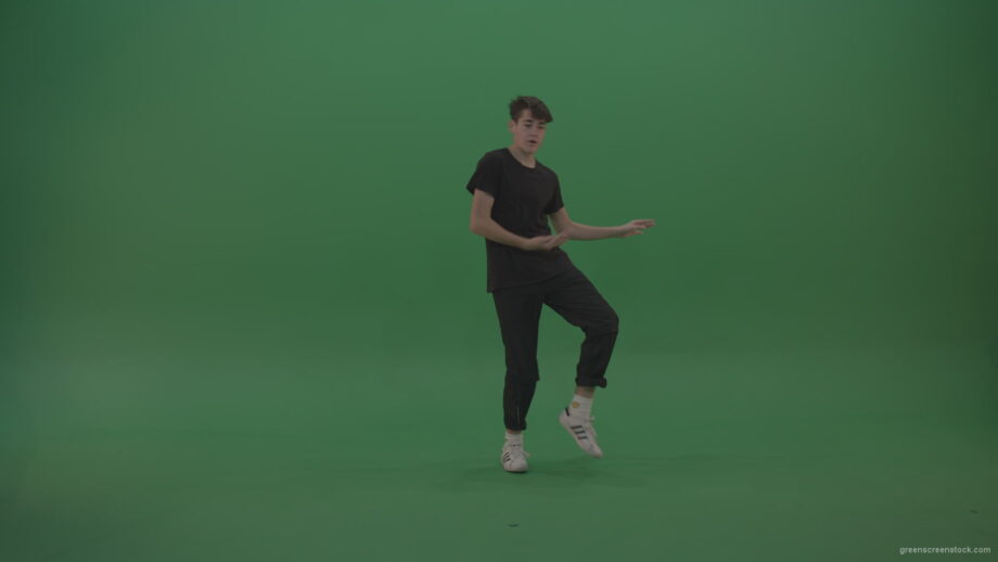 vj video background Young_Brunette_Boy_Showing_Awesome_Hip_Hop_Dance_Technical_Skills_With_Robot_Tought_Moves_On_Green_Screen_Chroma_Key_Background_003