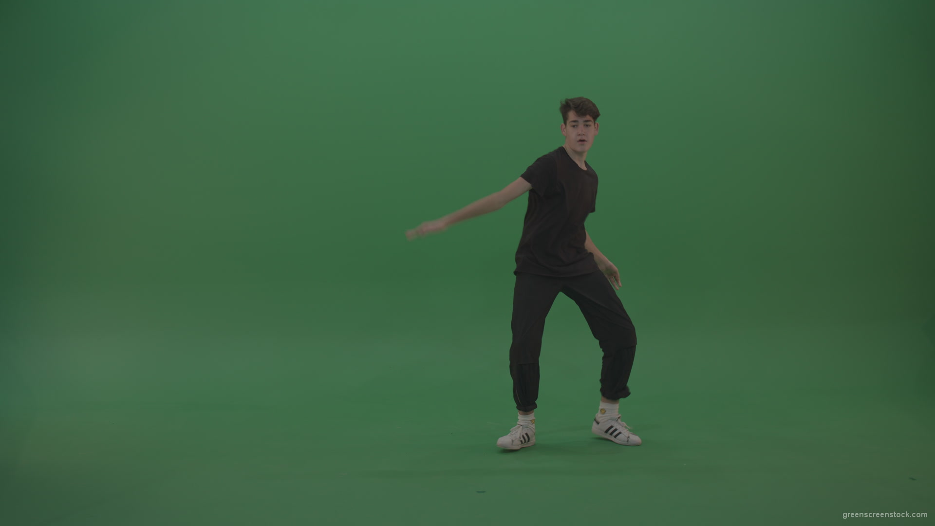 Young_Brunette_Boy_Showing_Awesome_Hip_Hop_Dance_Technical_Skills_With_Robot_Tought_Moves_On_Green_Screen_Chroma_Key_Background_006 Green Screen Stock
