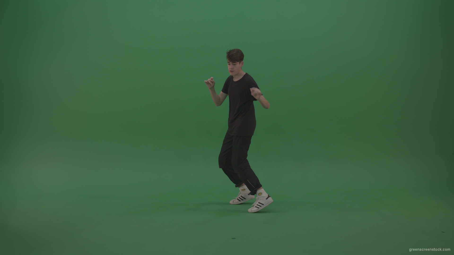 Young_Brunette_Boy_Showing_Awesome_Hip_Hop_Dance_Technical_Skills_With_Robot_Tought_Moves_On_Green_Screen_Chroma_Key_Background_009 Green Screen Stock