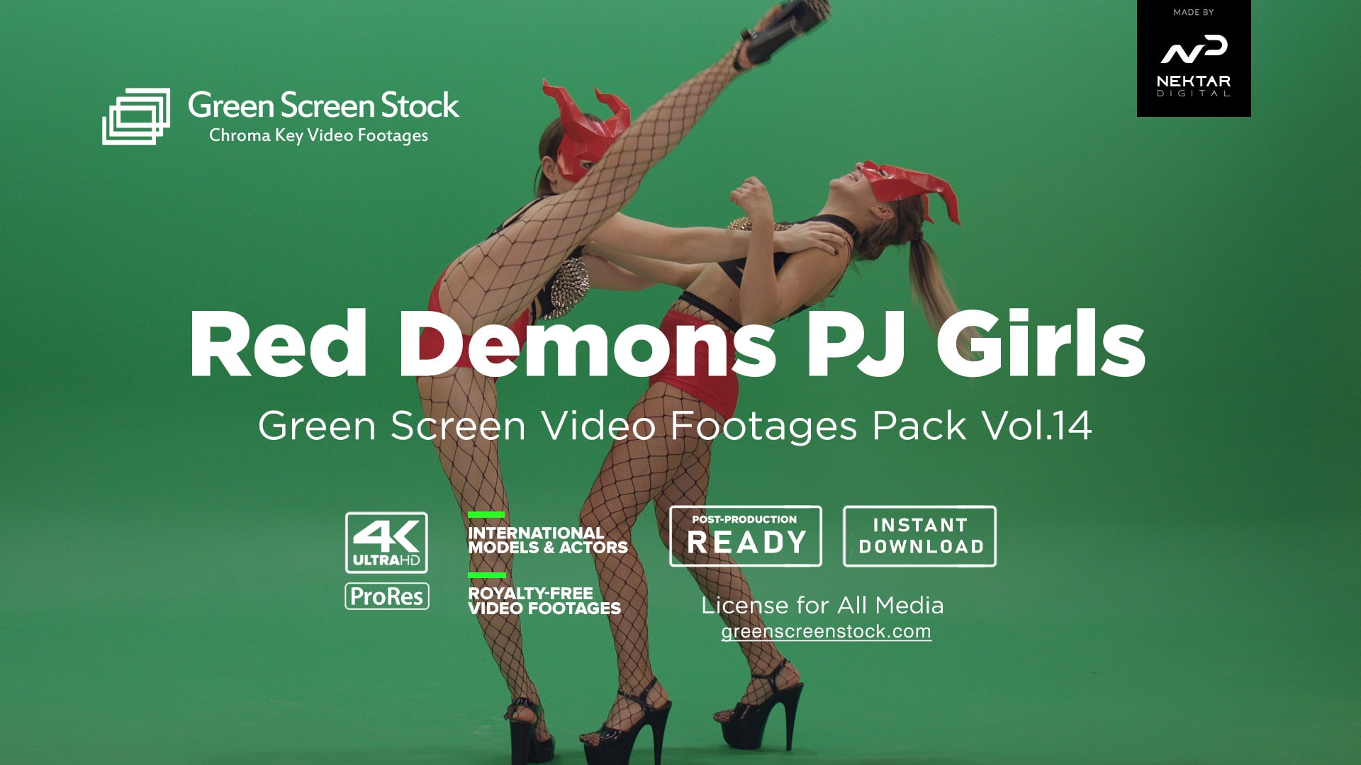 Red Demons PJ Go-Go Girls – Green Screen Video Footage Pack Vol.14 — Green  Screen Stock