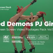 Red Demons PJ Girls – Green Screen Video Footage Pack Vol.14-min