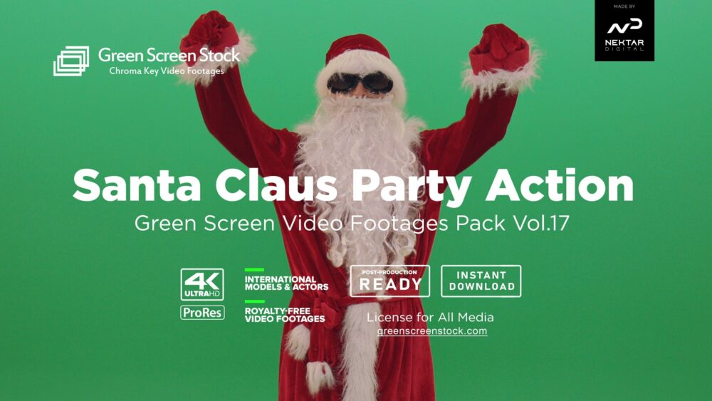 Santa Claus Party Green  Screen  Video  Footage Vol 17 
