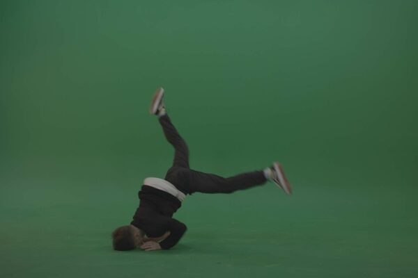 breakdance man dancing on green screen video footage