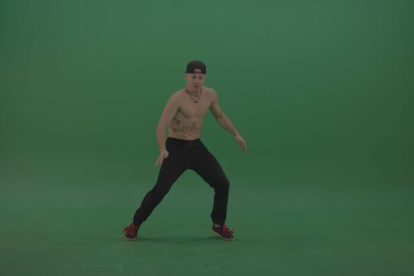 breakdance man dancing on green screen