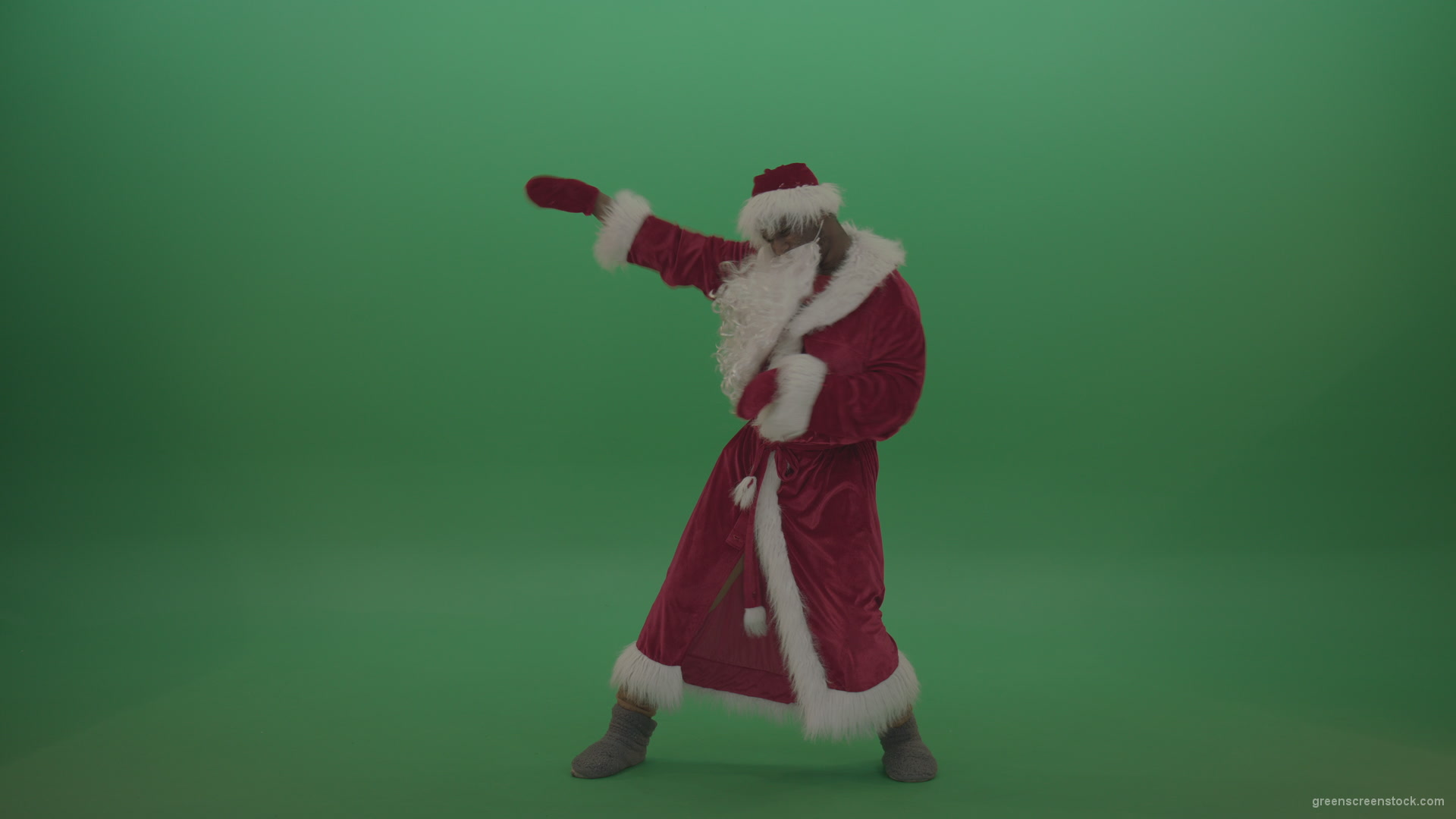 Crazy-santa-moves-over-chromakey-background_005 Green Screen Stock