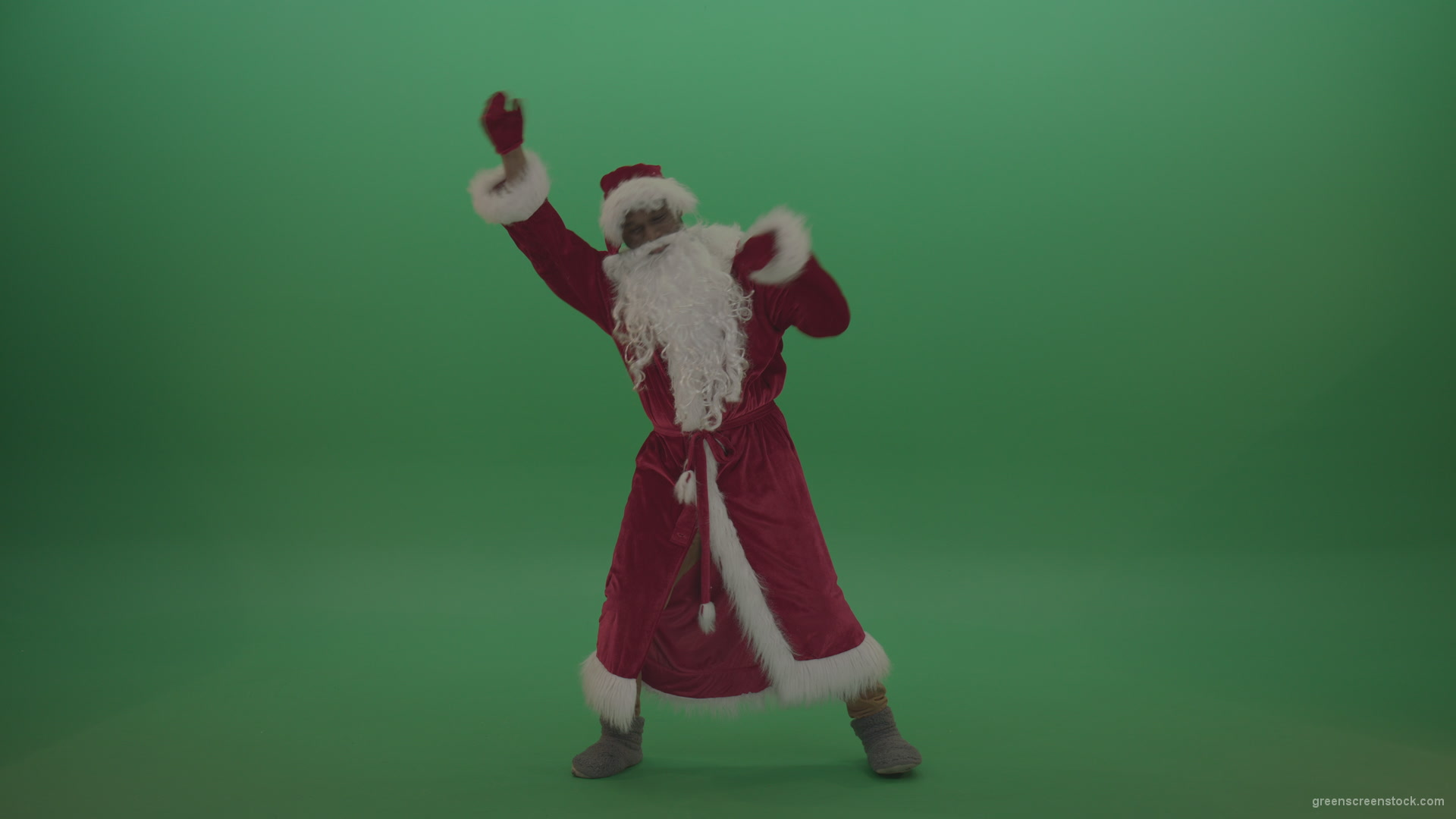 Crazy-santa-moves-over-chromakey-background_006 Green Screen Stock