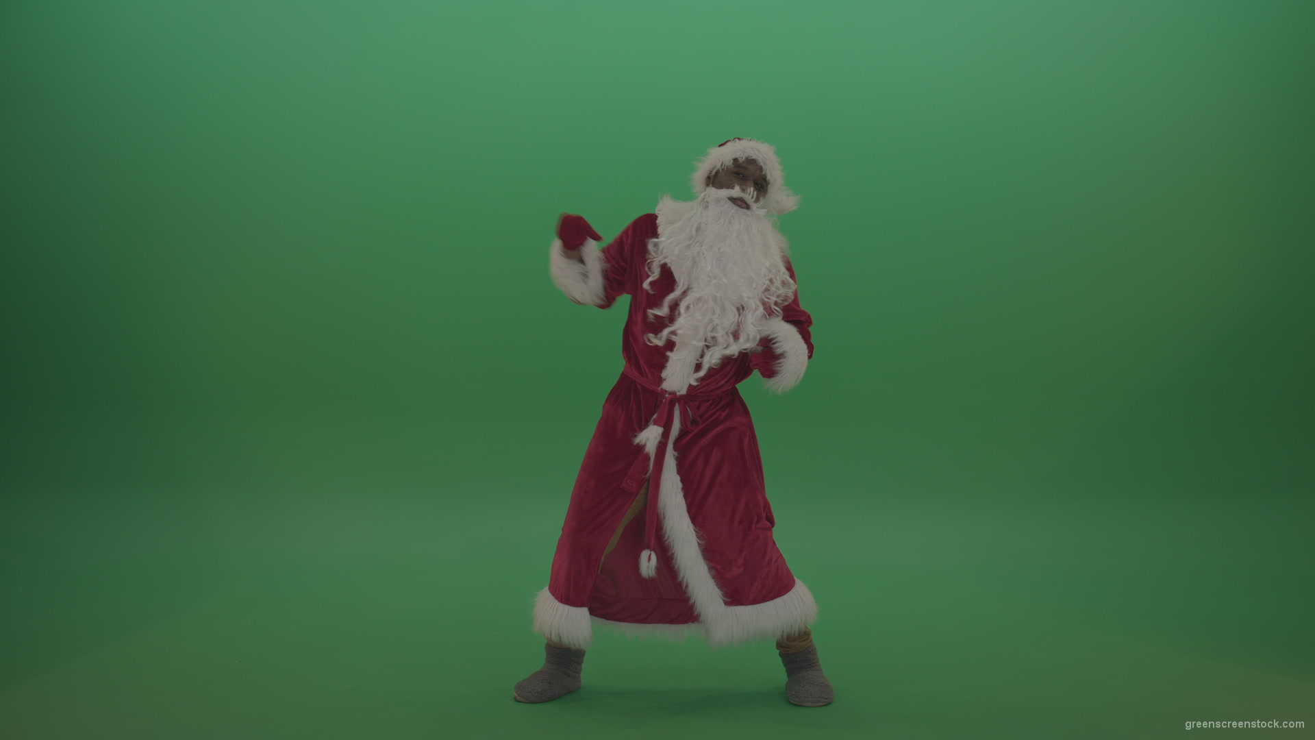 Crazy-santa-moves-over-chromakey-background_007 Green Screen Stock
