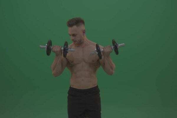 bodybuilder man on green screen 4K video