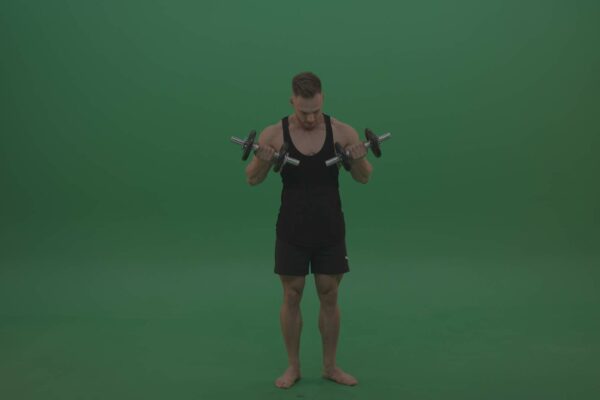 bodybuilder man on green screen 4K video footage