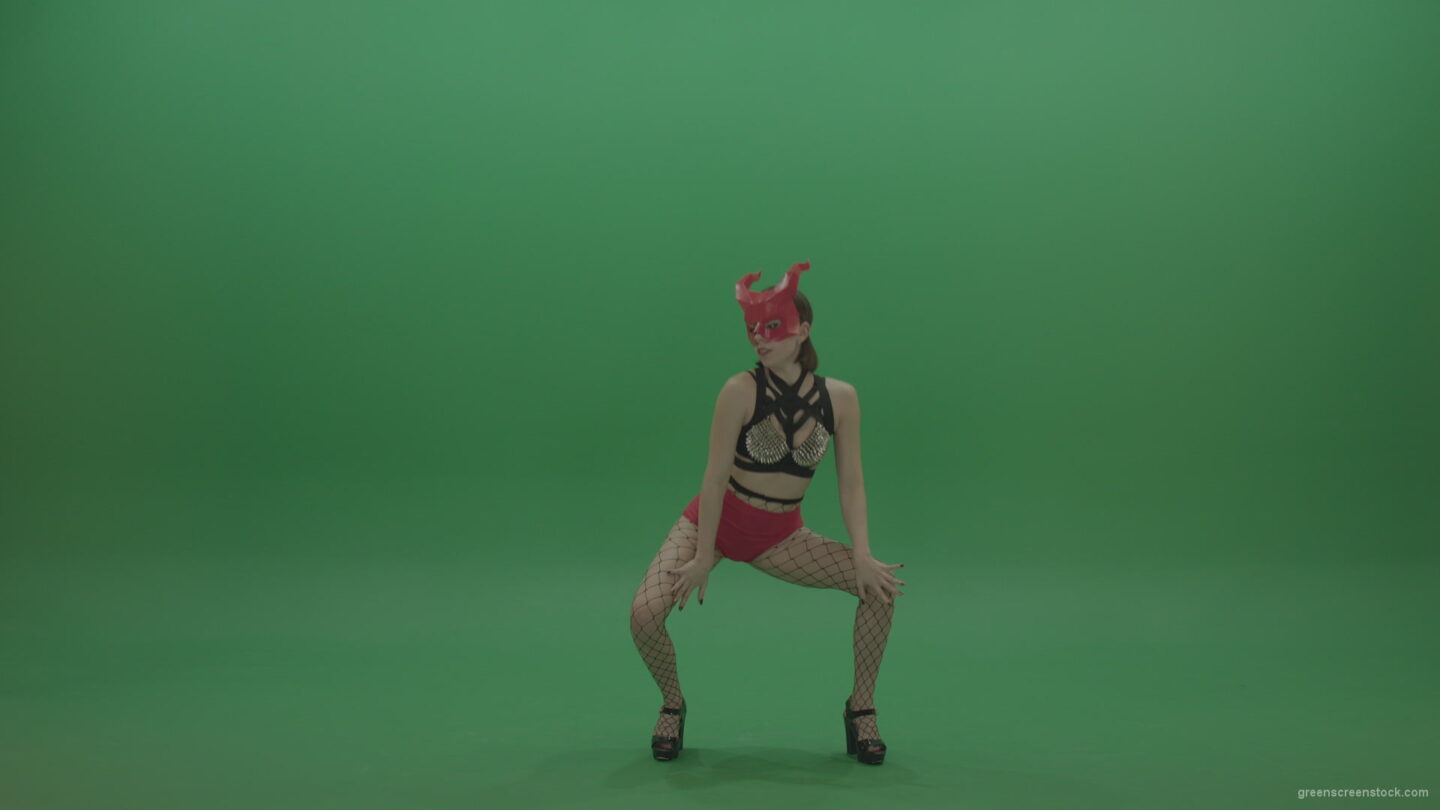 vj video background PJ-Demons-Go-Go-Dance-Woman-Red-Mask-Dancers-Green-Screen-Stock-1_003