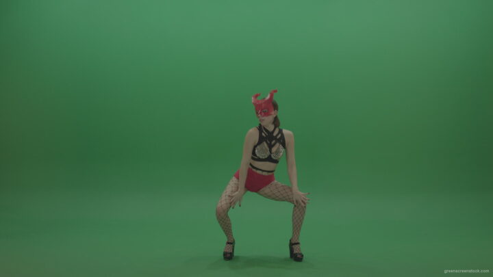vj video background PJ-Demons-Go-Go-Dance-Woman-Red-Mask-Dancers-Green-Screen-Stock-1_003