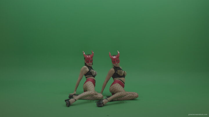 PJ-Demons-Go-Go-Dance-Woman-Red-Mask-Dancers-Green-Screen-Stock-5_005 Green Screen Stock