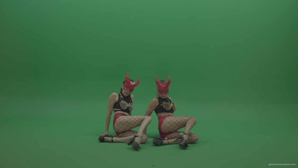 PJ-Demons-Go-Go-Dance-Woman-Red-Mask-Dancers-Green-Screen-Stock-5_009 Green Screen Stock