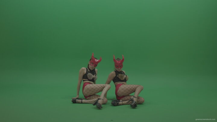 PJ-Demons-Go-Go-Dance-Woman-Red-Mask-Dancers-Green-Screen-Stock-5_009 Green Screen Stock