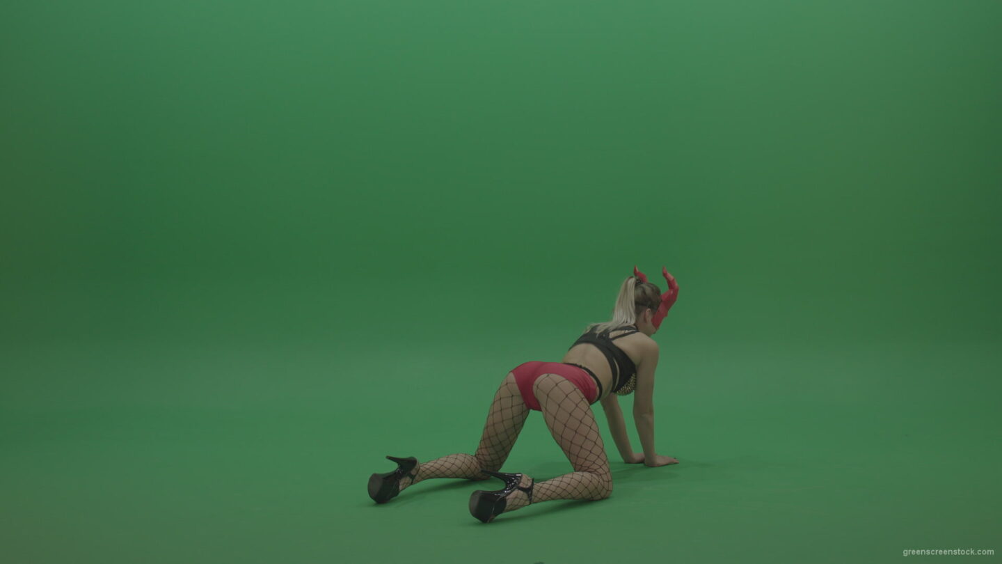 vj video background PJ-Demons-Go-Go-Dance-Woman-Red-Mask-Dancers-Green-Screen-Stock-7_003