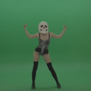 Skull-Head-Dancer-GoGo-Girl-13_009 Green Screen Stock