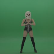 Skull-Head-Dancer-GoGo-Girl-14_005 Green Screen Stock