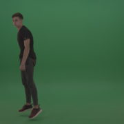 Young_Dark_Hair_Boy_Does_Perfect_Scoot_Back_360_Freerun_Parkour_Trick_On_Green_Screen_Wall_Background_009 Green Screen Stock