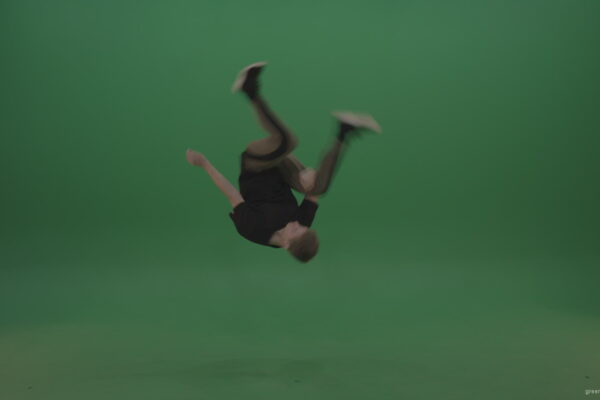 Young_Red_Hair_Sportsman_Doing_Ideal_Webster_Freerun_Parkour_Trick_Move_On_Green_Screen_Wall_Background_006 Green Screen Stock
