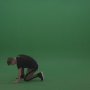 Young_Red_Hair_Sportsman_Doing_Ideal_Webster_Freerun_Parkour_Trick_Move_On_Green_Screen_Wall_Background_007 Green Screen Stock