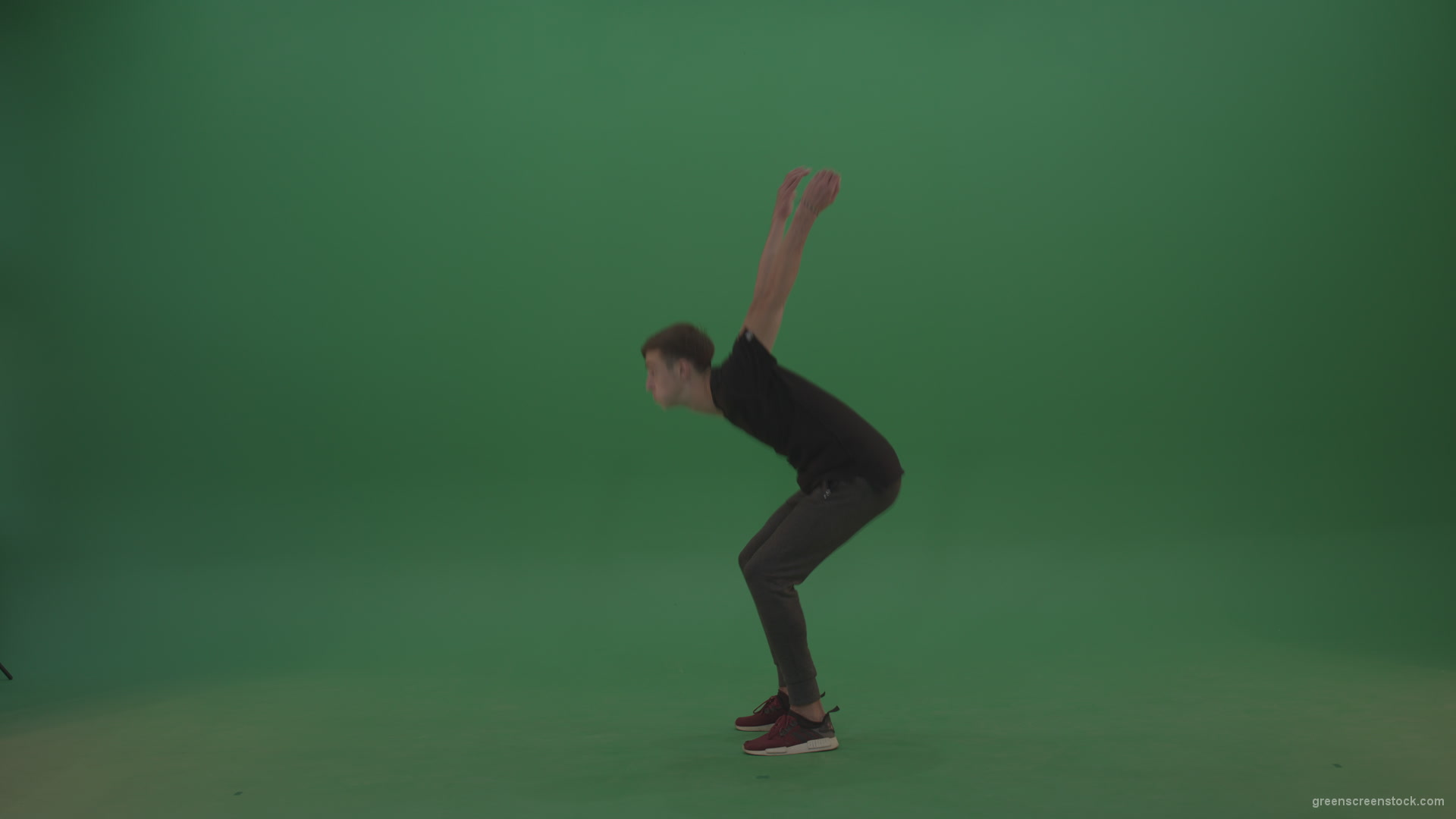 Young_Sporty_Man_Doing_Excellent_Awesome_Back_Flip_On_Green_Screen_Wall_Background_005 Green Screen Stock