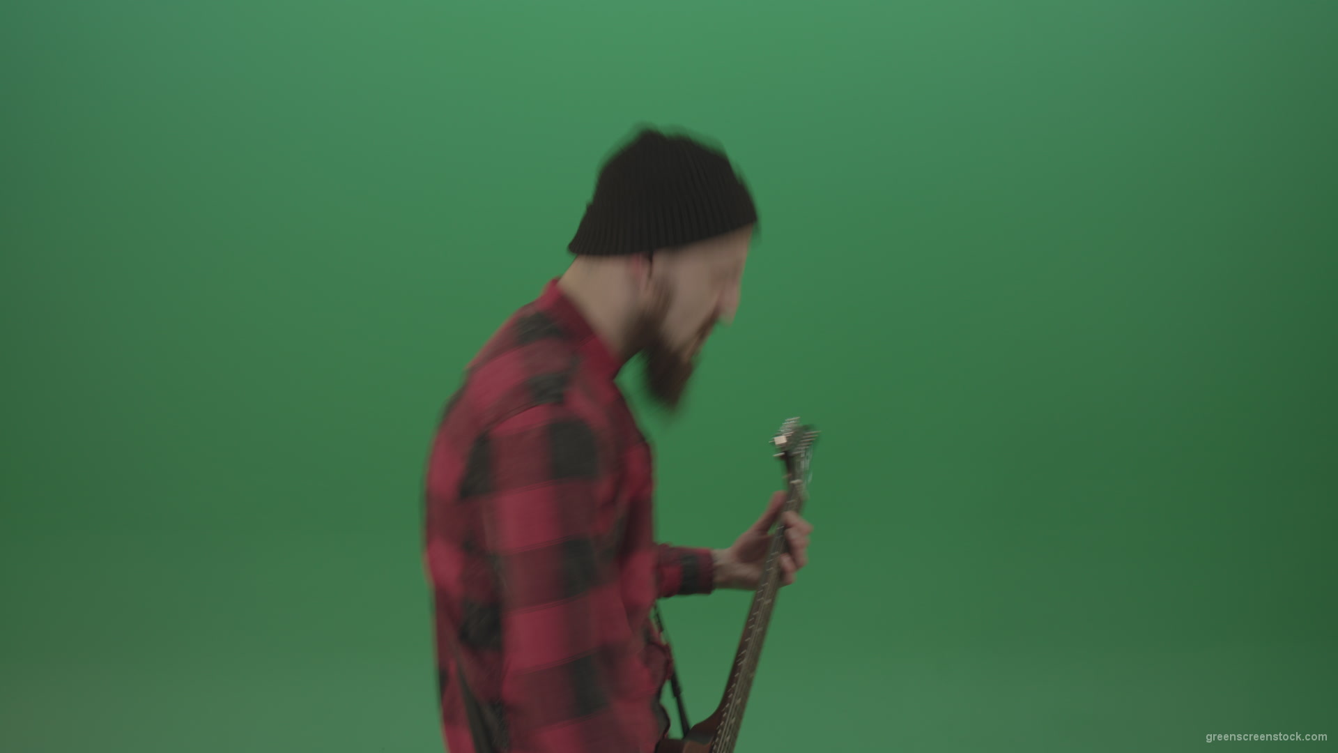 Angry-punk-rock-man-guitarist-play-guitar-and-scream-death-hardcore-music-isolated-on-green-screen_005 Green Screen Stock